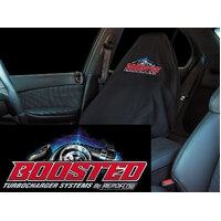 Aeroflow Boosted Throw Over Seat Cover Black with Boosted Aeroflow Turbo Logo
