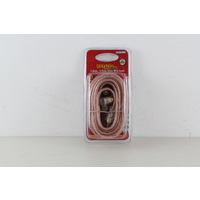 DNA 5 MTR RCA AUDIO LEAD - 2 MALE RCA TO 2 MALE WITH RIGHT ANGLED ENDS ONE SIDE