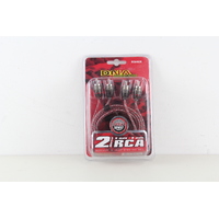 DNA 2 MALE RCA TO 2 MALE RCA PRO SPEC CABLE - RED 2 METRES ( RCA402R )