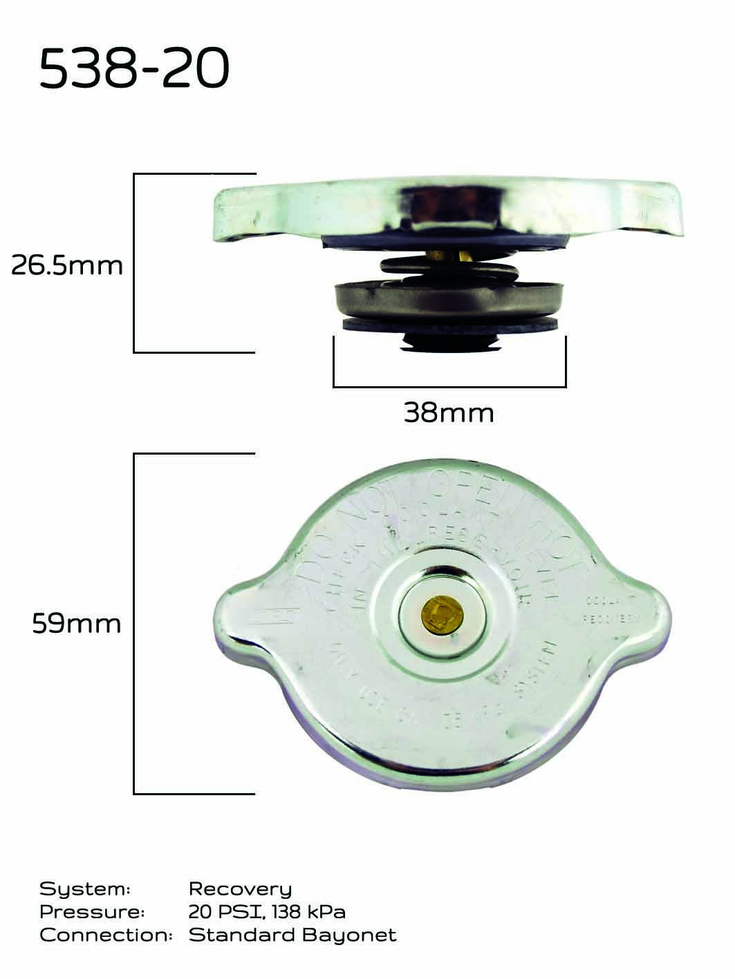 TRIDON RADIATOR CAP FOR Mercedes C180 W202 03//94-10//00 4 1.8L M111 DOHC 16V