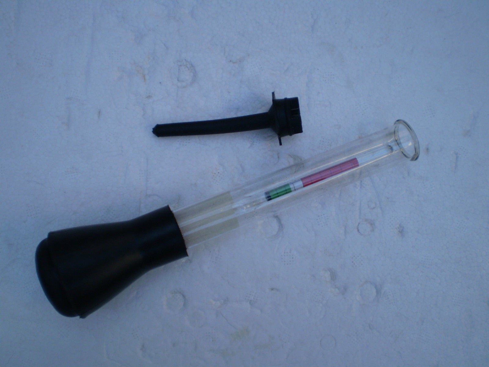 BATTERY HYDROMETER GLASS TUBE BOTH TEMPERATURE AND FLOAT CALIBRATED