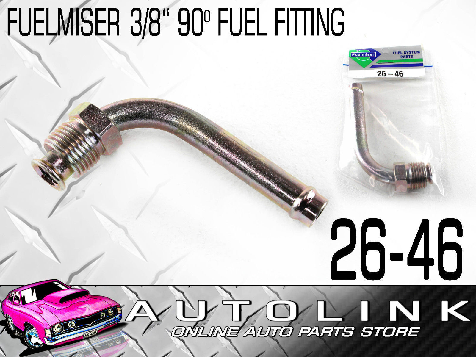 FUELMISER 90 DEGREES FUEL LINE INLET PIPE 3/8" HOSE FOR HOLLEY CARBURETTORS