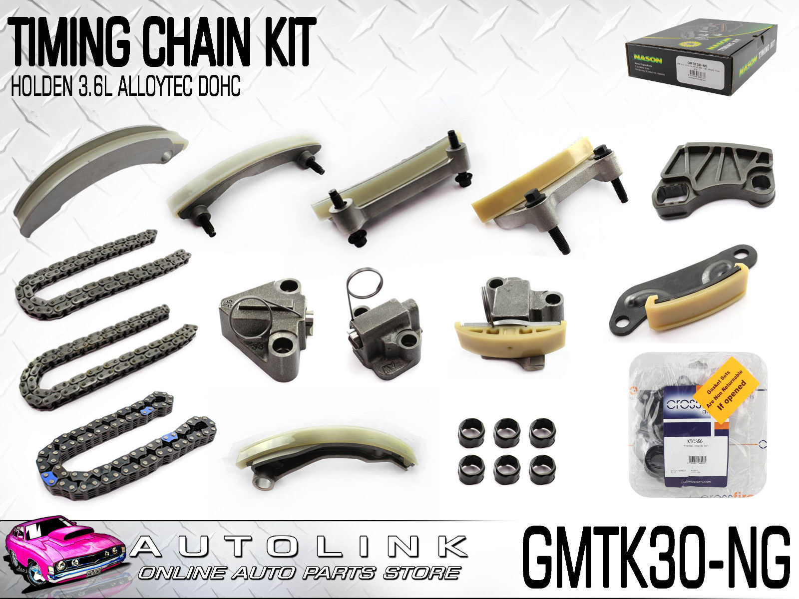 TIMING CHAIN KIT FOR HOLDEN VZ COMMODORE SV6 3.6L V6 2 ROLLER & 1 MORSE