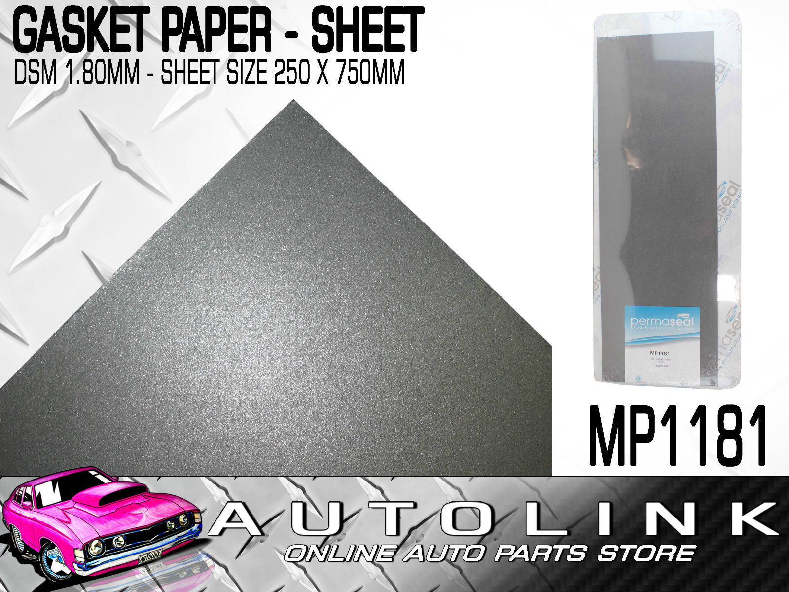 Permaseal MP1181 Exhaust Gasket Sheet 750mm x 250mm x 1.80mm Steel Core