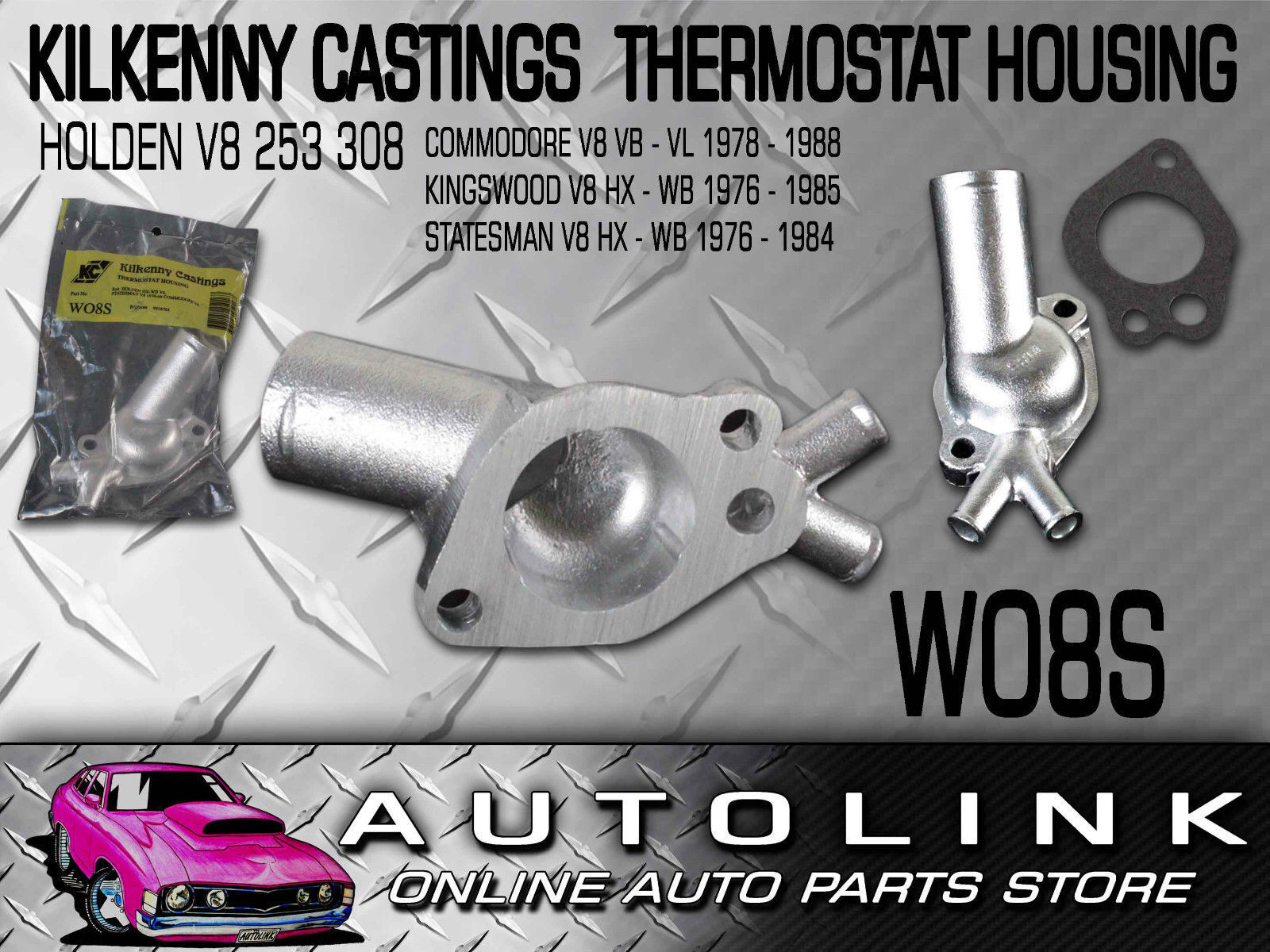 Thermostat Housing for Holden Statesman HX & HZ Red V8 308 5.0L Carby Each x1 Kilkenny Castings