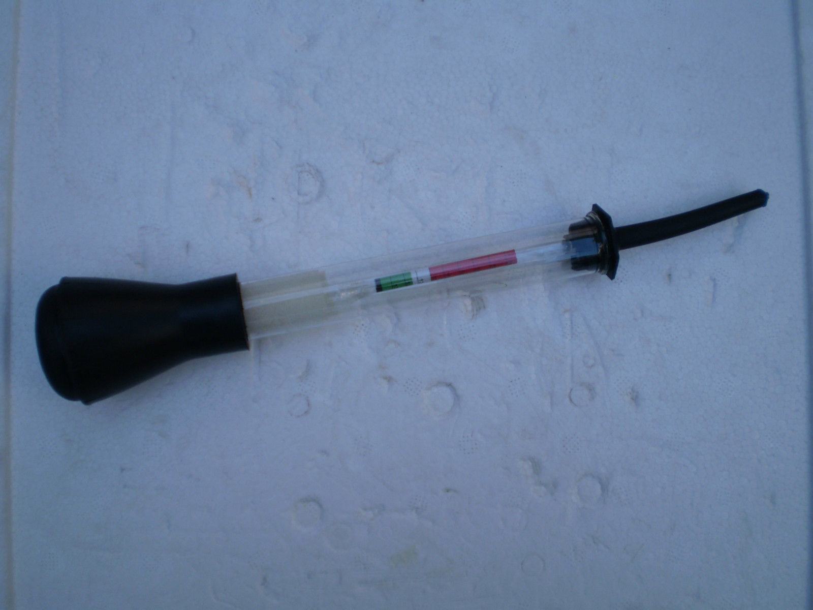 BATTERY HYDROMETER GLASS TUBE BOTH TEMPERATURE AND FLOAT CALIBRATED