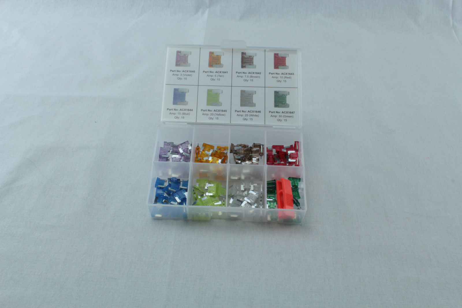 OEX LOW PROFILE MICRO BLADE FUSE KIT 120 PC WITH FUSE TOOL & CASE 3A TO