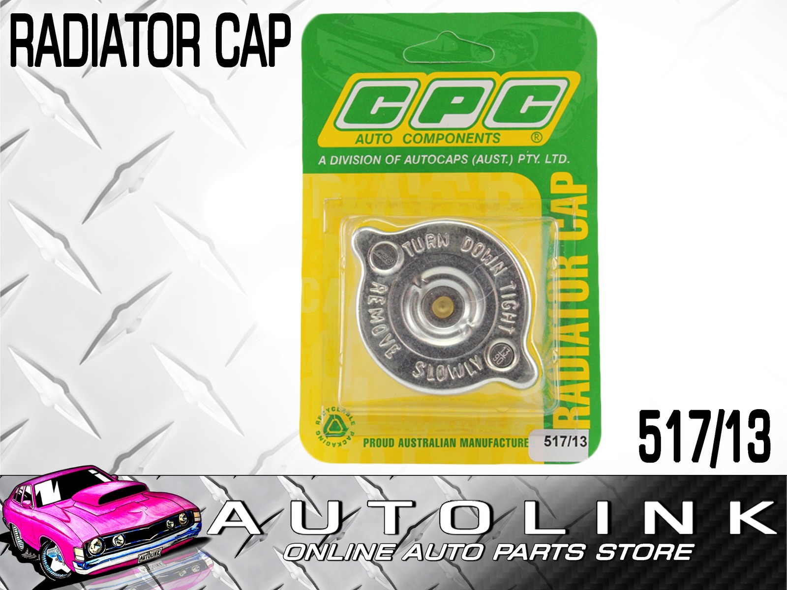 CPC NON RECOVERY RADIATOR CAP 13psi 90kpa 517 13