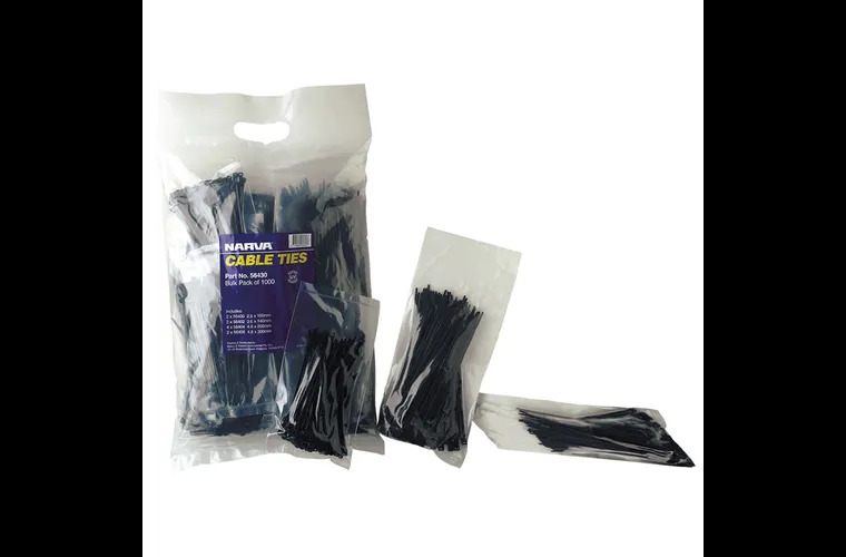 300mm BULK 1000 x Cable Ties Black Assorted Sizes 100mm 140mm 200mm 