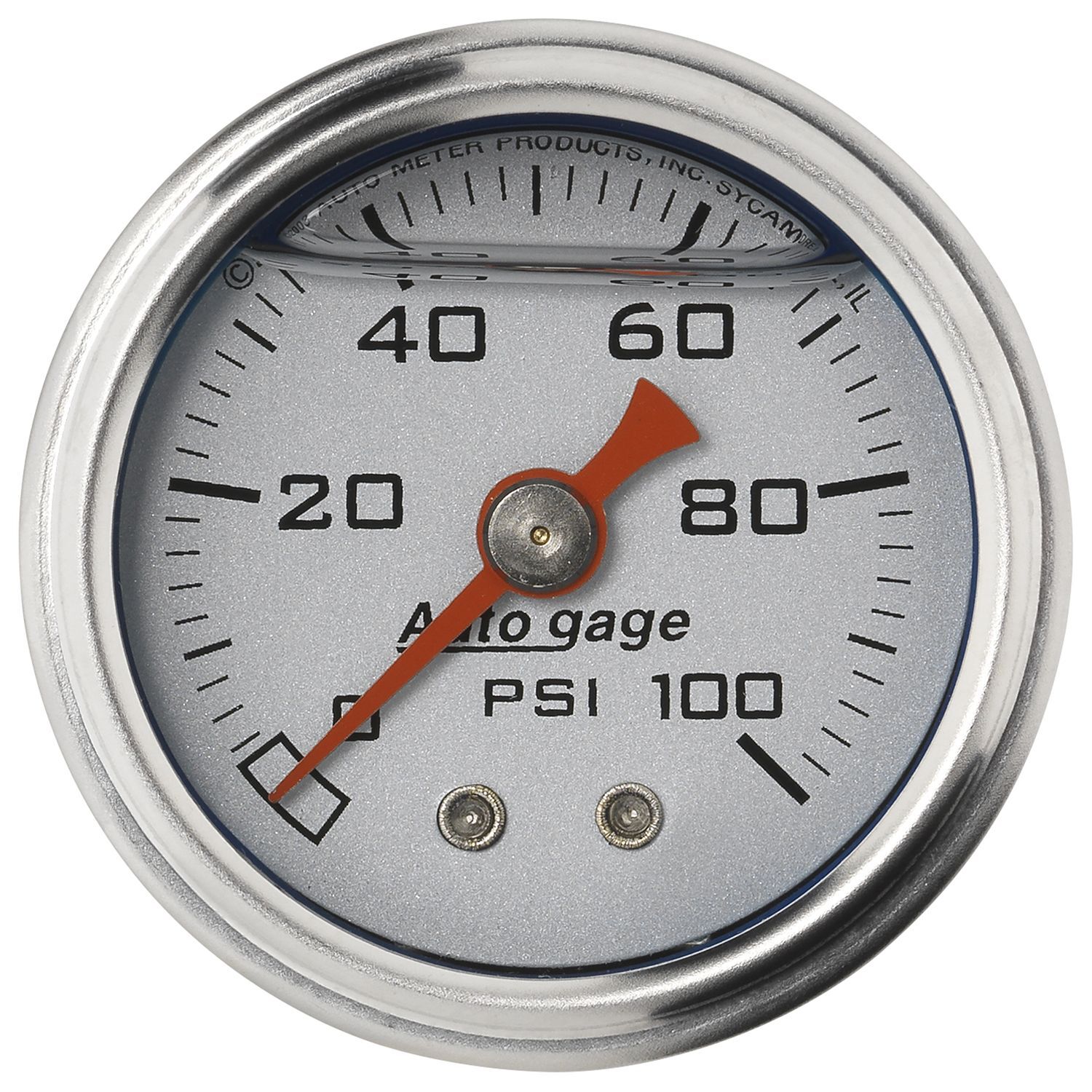 AUTOMETER FUEL PRESSURE GAUGE 11/2" MECHANICAL SILVER DIAL 0100 PSI 2180
