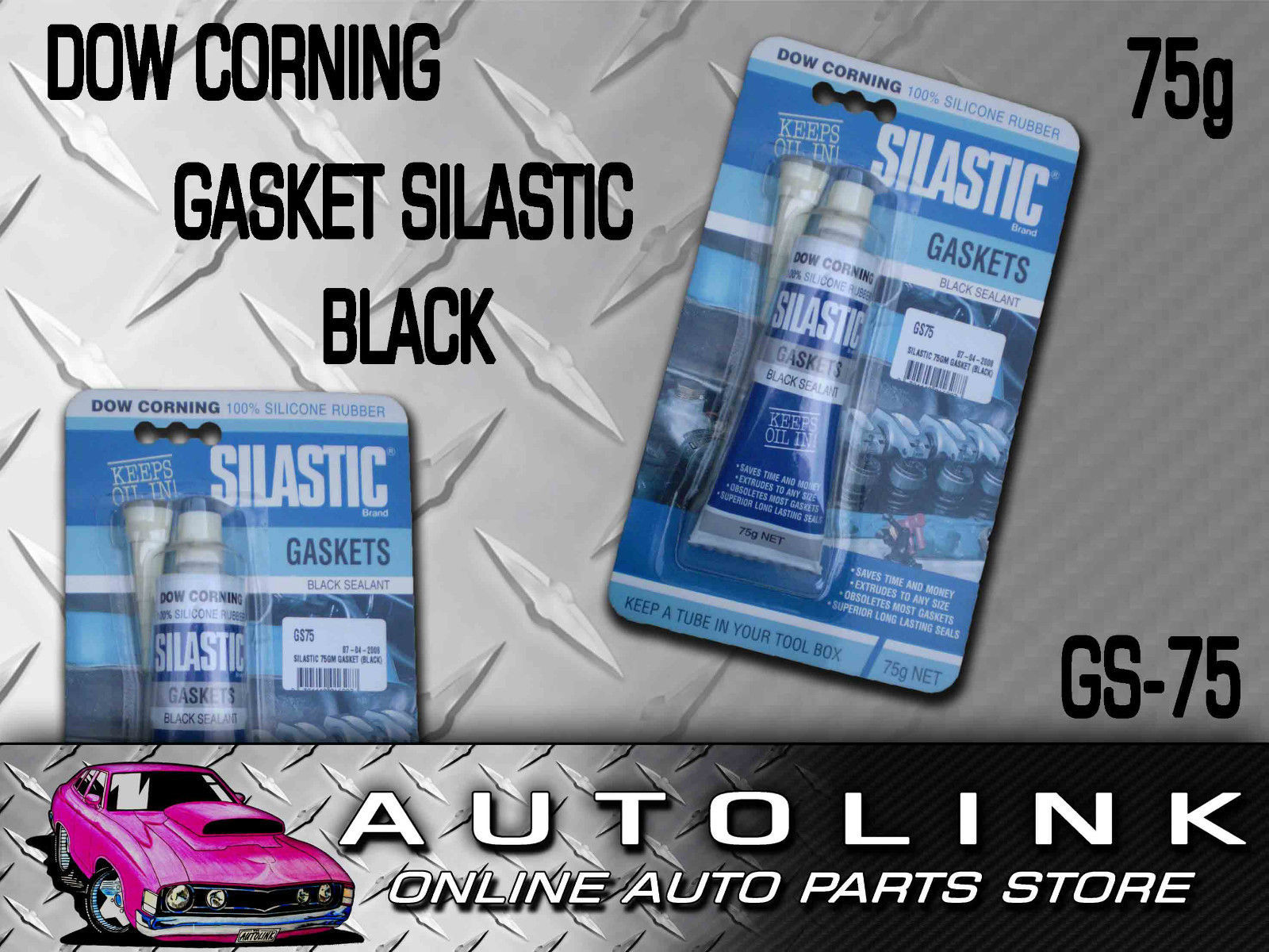 DOW CORNING ENGINE GASKET MAKER SILASTIC BLACK SILICONE RUBBER 75G GS75