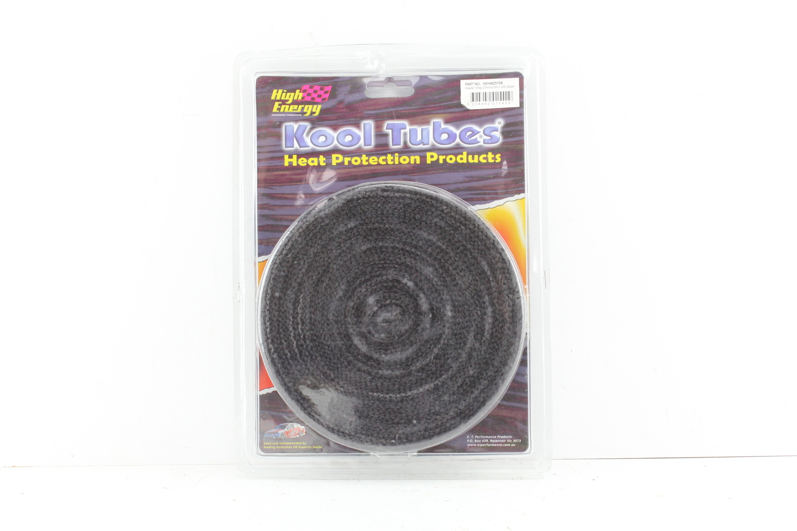 EXHAUST HEAT WRAP 25mm WIDE x 15 METRES COLOUR BLACK( HEHW2515BLK