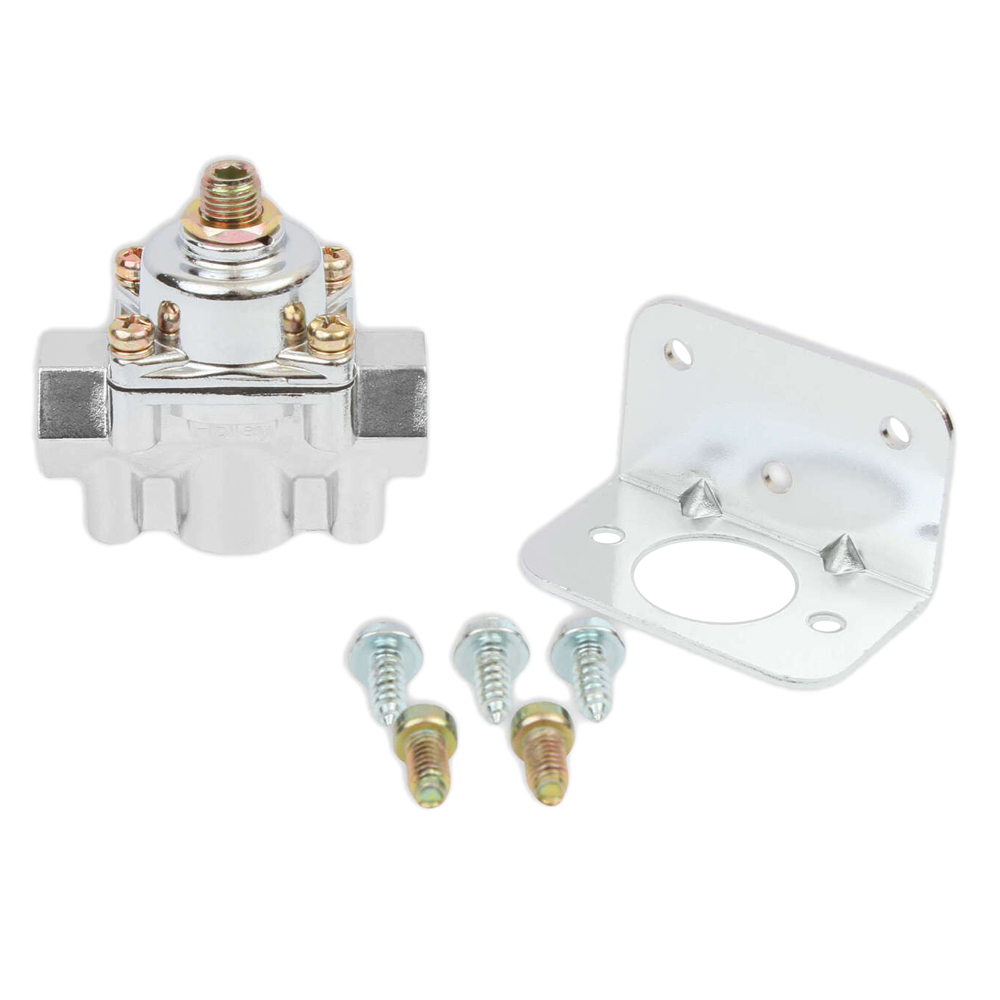 PartsForSpeed PFS00714 Fuel Pressure Regulator Kit – With Gauge, Bracket, Lines – For Holley Dominator 4500