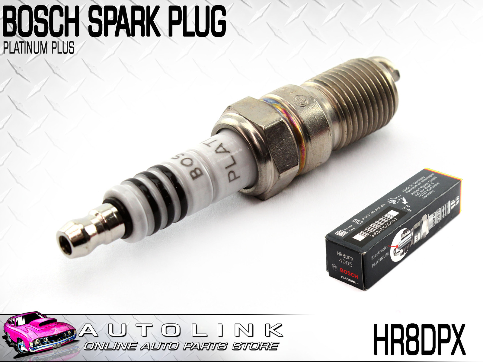 Pack of 1 Bosch 4005 HR8DPX+ Platinum Plus Spark Plug, 