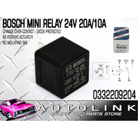 BOSCH MINI RELAY 24 VOLT 5 PIN CHANGE OVER 20 / 10A - DIODE PROTECTED 0332209204