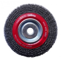 JOSCO 103A WIRE WHEEL BRUSH FOR BENCH GRINDER 200mm x 19mm 103ACARD