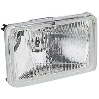 HELLA 1044 SEMI SEALED BEAM GLASS RECTANGLE HEADLIGHT 165 x 100mm - H4 GLOBE x1