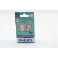 PHILIPS LED WHITE REVERSE LIGHT GLOBES 12V W21 T20 6000K TWIN PACK 11065ULWX2