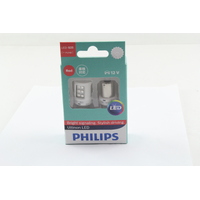 PHILIPS LED RED INTENSE STOP LIGHT GLOBES 12V P21 BA15s TWIN PACK 11498ULRX2