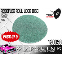 RESOFLEX 76mm ROLOC DISC P120 GRIT ZIRCONIA FOR PANEL WORK SANDING FINISHING x5