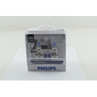 PHILIPS WHITE VISION H1 12V 55W HEADLIGHT GLOBES INC PARKER TWIN PACK 12258WHVSM