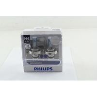 PHILIPS 12342WHVSM WHITEVISION H4 12V 60/55W HEADLIGHT GLOBES TWIN PACK