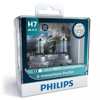Philips H7 12V 55W X-Treme Vision +150% Head light Globes Pair 12972XVP150S2
