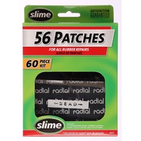 SLIME 2033 PATCH REPAIR KIT BIKE TIRE TUBE 60 PC 56 PATCHES 2 RUBBER CEMENT 