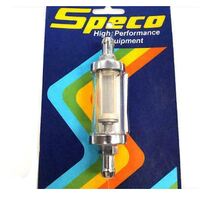 Speco 28C380 Inline Carby Fuel Filter 3/8" Inlet / Outlet With Glass Cover