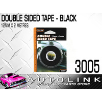 DOUBLE SIDED TAPE - BLACK 12mm x 2 metres ROLL IDEAL FOR CAR TRIMS 3005