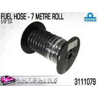 CODAN RUBBER FUEL HOSE 7.9mm OR 5/16" INNER DIA - 7 METRE ROLL 3111079