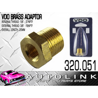 VDO 320.051 BRASS ADAPTOR INTERNAL THREAD 1/8" - 27 NPTF EXTERNAL 3/8" - 18 NPTF 