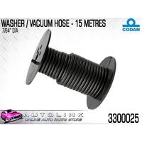 CODAN VACUUM & WASHER BLACK RUBBER HOSE 2.5mm OR 7/64" 15 METRE ROLL 3300025