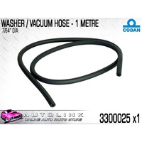 CODAN VACUUM & WASHER BLACK RUBBER HOSE 2.5mm OR 7/64" 1 METRE LENGTH 3300025