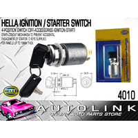 HELLA 4010 IGNITION STARTER SWITCH 25A @ 12V 4 POSITIONS 18.5mm DIA MOUNTING