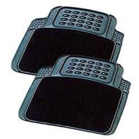 CARFIT 4578051 MAJESTIC REAR BLACK CARPET & RUBBER MAT SET - 2 PIECE UNIVERSAL