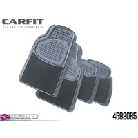 CARFIT PRIMACY GREY CARPET & RUBBER MAT SET - 4 PIECE UNIVERSAL FIT 4592085