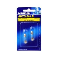 Narva Festoon Globes 12 Volt 3 Watt Base Type 8 x 28mm T-8mm Twin Pack