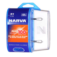 Narva 48334BL2 H1 Globes 12V 55W Plus 100+ More Light Longer Life 30m Longer Beam