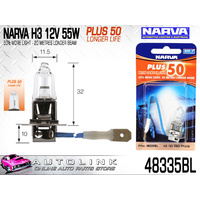 NARVA H3 PERFORMANCE GLOBE 12V 55W ( PLUS 50+ LONGER LIFE ) x1 48335BL