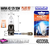 NARVA 48335BL H3 PLUS 50 HEADLIGHT GLOBE 12V 55W +50%