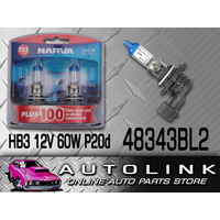Narva 48343BL2 Halogen HB3 +100% Globes 12V 60W 9005 for Fog Lamp Honda Euro