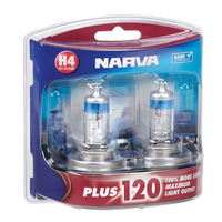 Narva H4 Plus 120 Head Light Globes 12V 60/55W 48362BL2 Pair for Car 4WD 4x4
