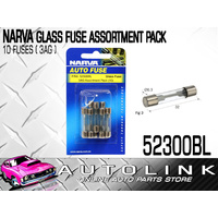 NARVA 52300BL GLASS FUSE ASSORTMENT MIXED PACK - 3AG 10 PACK