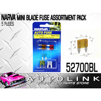 NARVA MINI BLADE CAR FUSE ASSORTMENT PACK , 10-25 AMP ( 5 FUSES )