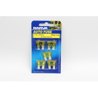 NARVA 52820BL ATS YELLOW BLADE FUSE PACK 20 AMP 5 PACK