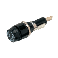 NARVA PANEL MOUNT GLASS FUSE HOLDER WITH PUSH ON TERMINALS AND 10 AMP FUSE 