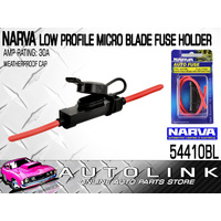 NARVA LOW PROFILE IN-LINE MICRO BLADE FUSE HOLDER WITH WEATHERPROOF CAP 30 AMP