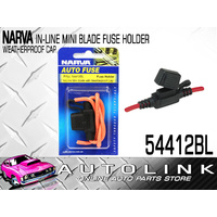 NARVA 54412BL INLINE MINI BLADE FUSE HOLDER WITH WEATHERPROOF CAP @ 30 AMP RATED