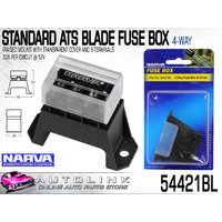 NARVA 54421BL 4 WAY STD ATS BLADE FUSE BOX RAISED MOUNT 30 AMP PER CIRCUIT